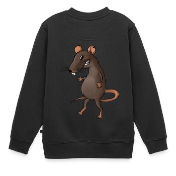 ratte rat cheese kaese animal tiere - Kinder Premium Organic Sweatshirt - Schwarz - Hinten - AI Model Kid Female (0cm)