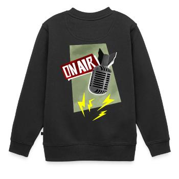 Mikrofon - Live Sendung - Kinder Premium Organic Sweatshirt - Schwarz - Hinten - AI Model Kid Female (0cm)