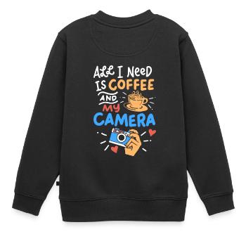 Fotografie - Kinder Premium Organic Sweatshirt - Schwarz - Hinten - AI Model Kid Female (0cm)