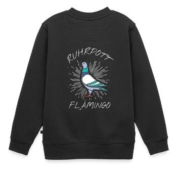 Ruhrpott Flamingo - Kinder Premium Organic Sweatshirt - Schwarz - Hinten - AI Model Kid Female (0cm)