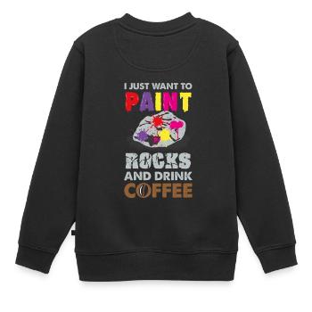 Steine bemalen Kunst Farben Geschenk - Kinder Premium Organic Sweatshirt - Schwarz - Hinten - AI Model Kid Female (0cm)