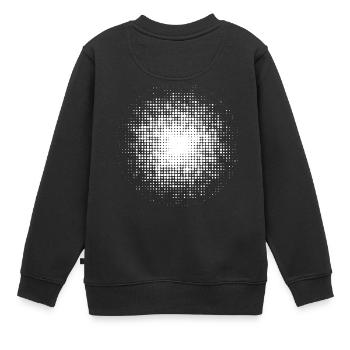 gepunkteter runder Hintergrund weiss - Kinder Premium Organic Sweatshirt - Schwarz - Hinten - AI Model Kid Female (0cm)
