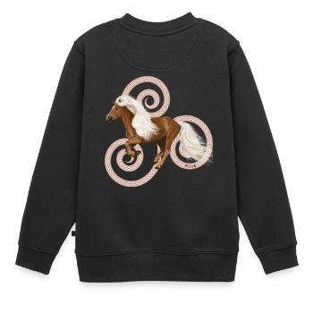 Haflinger Artos - Sweat Premium enfant bio - noir - Dos - AI Model Kid Female (0cm)