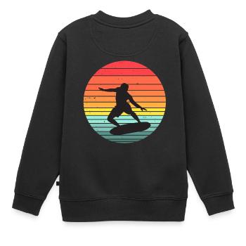 Surfen, Surfen, Surfen - Kinder Premium Organic Sweatshirt - Schwarz - Hinten - AI Model Kid Female (0cm)