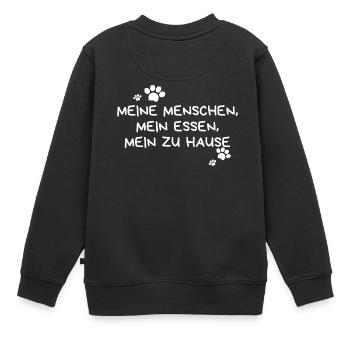 Haustier Witz - Kinder Premium Organic Sweatshirt - Schwarz - Hinten - AI Model Kid Female (0cm)