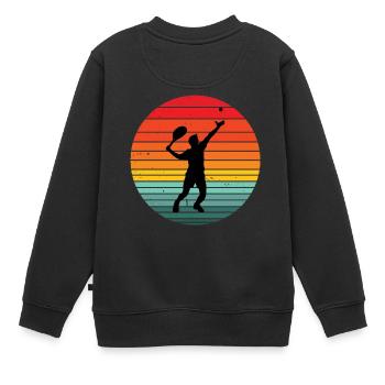 tennis, fan de tennis, match de tennis - Sweat Premium enfant bio - noir - Dos - AI Model Kid Female (0cm)