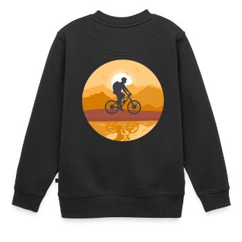 Radfahren, Radfahrer, Fahrradfan - Kinder Premium Organic Sweatshirt - Schwarz - Hinten - AI Model Kid Female (0cm)