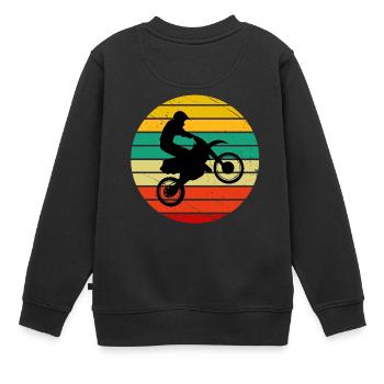 Chopper, Biker, Motorradfan - Kinder Premium Organic Sweatshirt - Schwarz - Hinten - AI Model Kid Female (0cm)