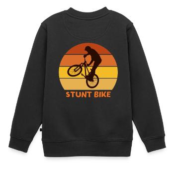 bike, faire du vélo, vélo cross - Sweat Premium enfant bio - noir - Dos - AI Model Kid Female (0cm)