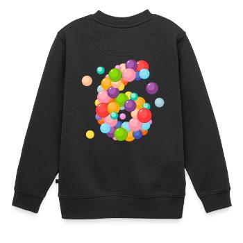 6 Jahre, Geburtstag 6 Jahre, 6 Jahre, Ich bin 6 Jahre alt - Kinder Premium Organic Sweatshirt - Schwarz - Hinten - AI Model Kid Female (0cm)