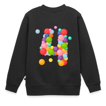 4 Jahre, 4 Jahre, Ich bin 4 Jahre alt, Geburtstag 4 Jahre - Kinder Premium Organic Sweatshirt - Schwarz - Hinten - AI Model Kid Female (0cm)