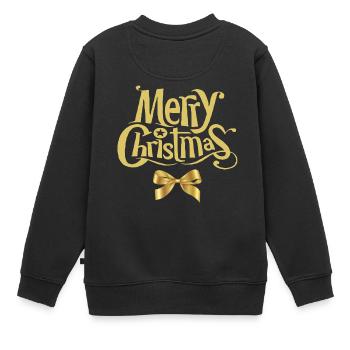 Merry Christmas, joyeux Noël, joyeuses fêtes - Sweat Premium enfant bio - noir - Dos - AI Model Kid Female (0cm)