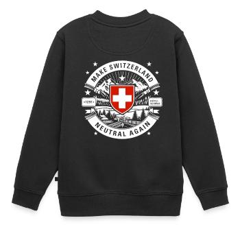 rendre la Suisse à nouveau neutre - Sweat Premium enfant bio - noir - Dos - AI Model Kid Female (0cm)