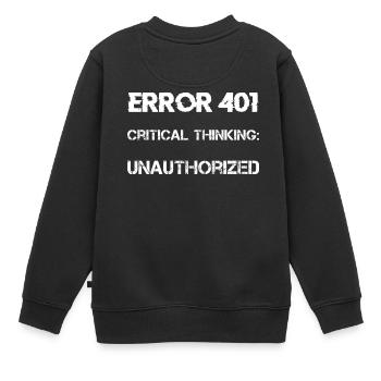 théorie du complot - Sweat Premium enfant bio - noir - Dos - AI Model Kid Female (0cm)