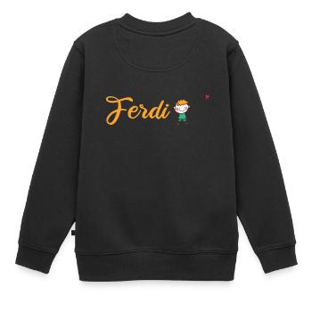Kindergarten Kita Schule - Accessoires für Ferdi - Kinder Premium Organic Sweatshirt - Schwarz - Hinten - AI Model Kid Female (0cm)