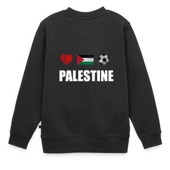 Palästina-Fußball-Hemd - Palästina Fußball-Trikot - Kinder Premium Organic Sweatshirt - Schwarz - Hinten - AI Model Kid Female (0cm)