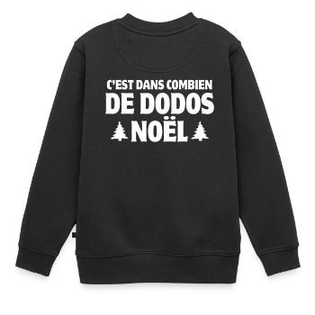 Noël, fêtes de Noël, joyeuses fêtes, père Noël - Sweat Premium enfant bio - noir - Dos - AI Model Kid Female (0cm)