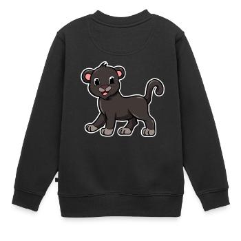 Panther - Kinder Premium Organic Sweatshirt - Schwarz - Hinten - AI Model Kid Female (0cm)
