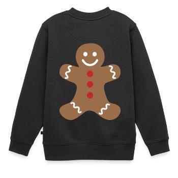 Lebkuchenmann - Kinder Premium Organic Sweatshirt - Schwarz - Hinten - AI Model Kid Female (0cm)