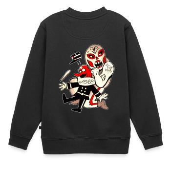 Police Ringer - Kinder Premium Organic Sweatshirt - Schwarz - Hinten - AI Model Kid Female (0cm)