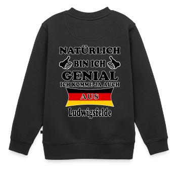 Geschenk Genial komme aus Ludwigsfelde - Kinder Premium Organic Sweatshirt - Schwarz - Hinten - AI Model Kid Female (0cm)