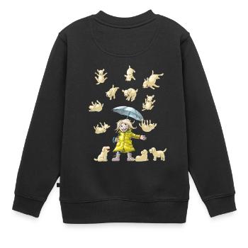 RainingDogs - Kinder Premium Organic Sweatshirt - Schwarz - Hinten - AI Model Kid Female (0cm)