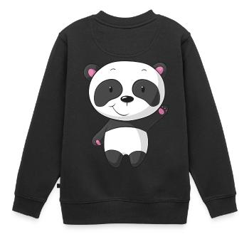 Santander ondulant Comic Panda - Sweat Premium enfant bio - noir - Dos - AI Model Kid Female (0cm)