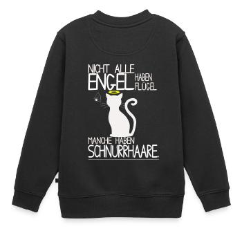 Katzen Shirt - Engel Schnurrhaare - Kinder Premium Organic Sweatshirt - Schwarz - Hinten - AI Model Kid Female (0cm)