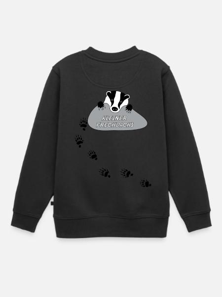 kleiner frechdachs dachs frech spur tierspur pfote - Kinder Premium Organic Sweatshirt - Schwarz