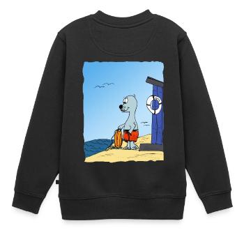 bademeister - Kinder Premium Organic Sweatshirt - Schwarz - Hinten - AI Model Kid Female (0cm)
