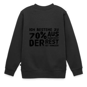 Hunger und Müdigkeit - Kinder Premium Organic Sweatshirt - Schwarz - Hinten - AI Model Kid Female (0cm)
