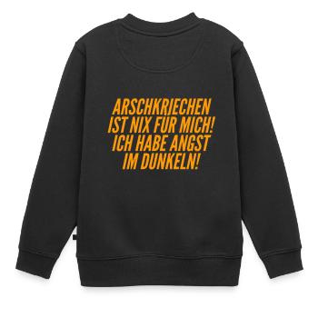 Angst im Dunkeln - Kinder Premium Organic Sweatshirt - Schwarz - Hinten - AI Model Kid Female (0cm)