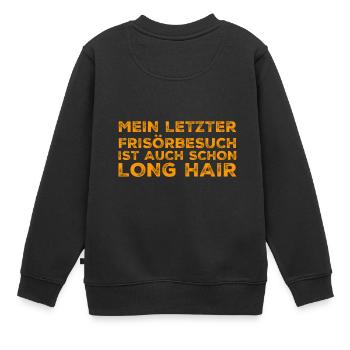 long hair - Kinder Premium Organic Sweatshirt - Schwarz - Hinten - AI Model Kid Female (0cm)
