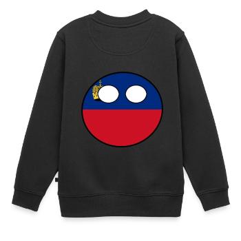 Countryball Pays Patrie Liechtenstein - Sweat Premium enfant bio - noir - Dos - AI Model Kid Female (0cm)