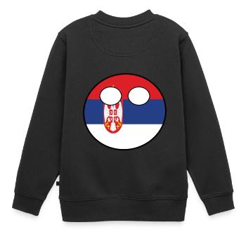 Countryball pays Patrie Serbie - Sweat Premium enfant bio - noir - Dos - AI Model Kid Female (0cm)