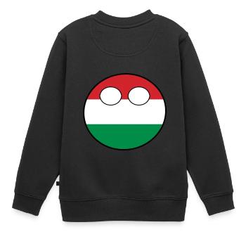 Countryball pays Patrie Hongrie - Sweat Premium enfant bio - noir - Dos - AI Model Kid Female (0cm)