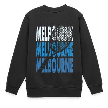 Tennis Shirt Melbourne Turnier Australien Design - Kinder Premium Organic Sweatshirt - Schwarz - Hinten - AI Model Kid Female (0cm)