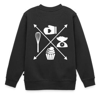 faire cuire au four - Sweat Premium enfant bio - noir - Dos - AI Model Kid Female (0cm)