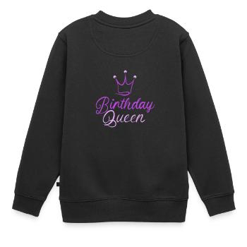 birthday queen - Kinder Premium Organic Sweatshirt - Schwarz - Hinten - AI Model Kid Female (0cm)
