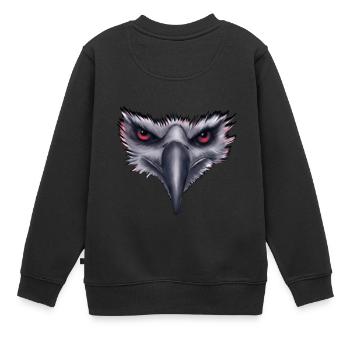 Adler Raubvogel - Kinder Premium Organic Sweatshirt - Schwarz - Hinten - AI Model Kid Female (0cm)