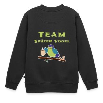 Morgenmuffel Schlafshirt - Kinder Premium Organic Sweatshirt - Schwarz - Hinten - AI Model Kid Female (0cm)