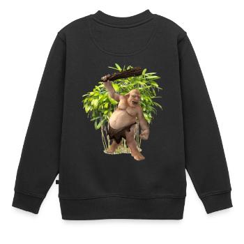 Troll - Kinder Premium Organic Sweatshirt - Schwarz - Hinten - AI Model Kid Female (0cm)