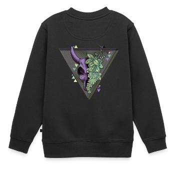 Crâne - crâne - Sweat Premium enfant bio - noir - Dos - AI Model Kid Female (0cm)