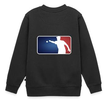 Petanque Boule Logo Pétanque Major League Style - Kinder Premium Organic Sweatshirt - Schwarz - Hinten - AI Model Kid Female (0cm)