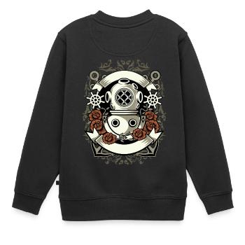 Retro diving shirt - Kids Premium Organic Sweatshirt - black - Back - AI Model Kid Female (0cm)