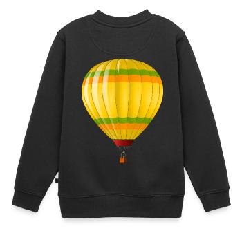 airplane aeroplane flugzeug heissluftballon air ba - Kinder Premium Organic Sweatshirt - Schwarz - Hinten - AI Model Kid Female (0cm)