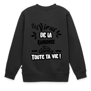Le virus de la Randonnée cadeau - Sweat Premium enfant bio - noir - Dos - AI Model Kid Female (0cm)