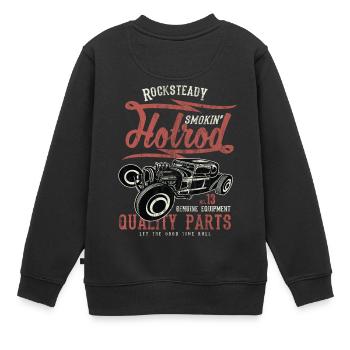 SMOKIN HOTROD - Vintage Hotrod Geschenk Shirt - Kinder Premium Organic Sweatshirt - Schwarz - Hinten - AI Model Kid Female (0cm)
