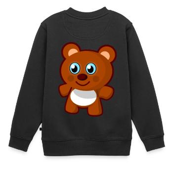 ours en peluche - Sweat Premium enfant bio - noir - Dos - AI Model Kid Female (0cm)