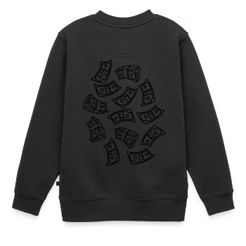 Pluie d’argent - Sweat Premium enfant bio - noir - Dos - AI Model Kid Female (0cm)